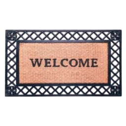 [HHHD-FLMT-01106/ RH3351] Classy Homes Coco Rubber Non-Brushed Panama Grill Mat 18 x 30 In., 8mm Thick