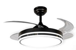 [DHW-F-110-BK] Honeywell Decker Ceiling Fan 42 In. Retractable 24W CCT LED Dimmable Light, Black