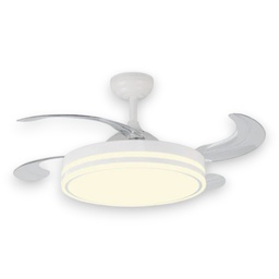 [DHW-F-110-WH] Honeywell Decker Ceiling Fan 42 In. Retractable 24W CCT LED Dimmable Light, White
