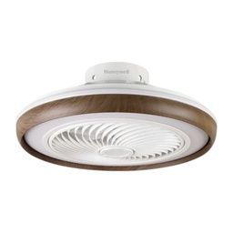 [DHW-F-108-DW] Honeywell UFO Ceiling Fan 19 In. 40W CCT LED Dimmable, Dark Wood