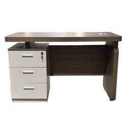 [ED-2143WDBE / MOF33988] Venetto Office Desk 3-Drawer L 120 x W 60 x H 75cm, Dark Wood / Beige