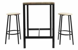 [KCWF202408269-OAK] Kenneth Cole Luka Cafe Table with 2 Stools, Oak
