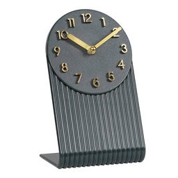 [437-3015MG-NP] La Crosse Grooves Tabletop Clock, Midnight Gray
