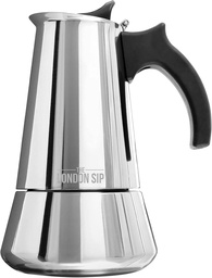 [EM3S] London Sip Stainless Steel Espresso Maker 3-cup, Silver