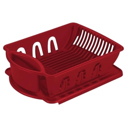 [6215806] Sterilite 2-Piece Sink Set Dish Drainer and Drainboard, Red