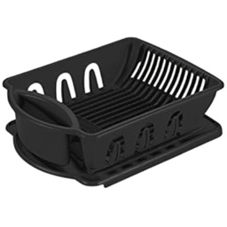 [6219006] Sterilite 2-Piece Sink Set Dish Drainer and Drainboard, Black