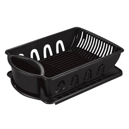 [6419006] Sterilite Large 2-Piece Sink Set Dish Drainer and Drainboard, Black