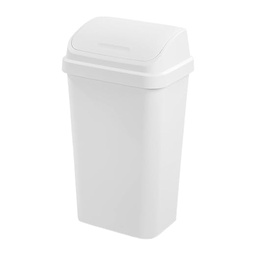[10898004] Sterilite Wastebasket with Swing Top Lid 49 Liter / 13 Gal. Plastic, White