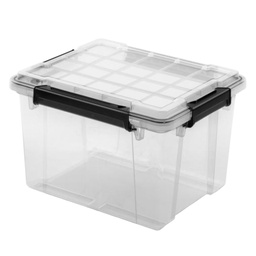 [39339004] Sterilite Gasket Box 32 Liter, Clear/ Black Handles