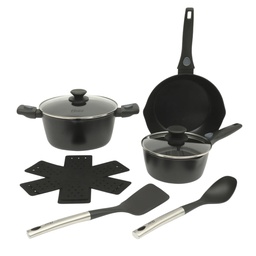 [146402.13] Oster SmartHandle Advance 13 Piece Nonstick Cookware Set, Matte Black Finish