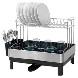 [N37-102-BLK] Nautica Home 2-Tier Dish Rack