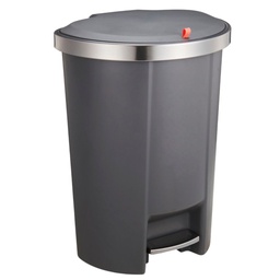 [N41-122-ALU] Nautica Home Step-On Trash Can 50L. Black