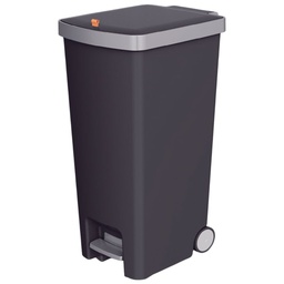 [N41-118-ALU] Nautica Home Step-On Trash Can 35L. Black