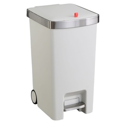 [N41-117-ALU] Nautica Home Step-On Trash Can 35L. White