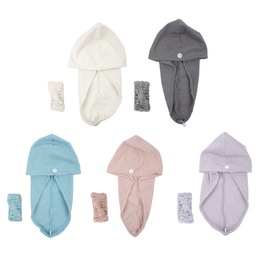 [2313346] Bath Bliss Hair Turban &amp; Head Band, Pink/ Cream/ Blue