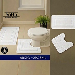[ARIZO-2PC-SML-WHT] SoHo Carpets Bath Mats, White (2-Piece Set)