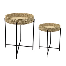 [852-01951] Decore Paper Rope Accent Tables - Set of 2