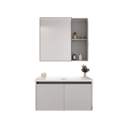 [P0190-TDFC048-1-60] Bahit Bathroom Vanity with Mirror Cabinet 60x47x43cm Light Gray