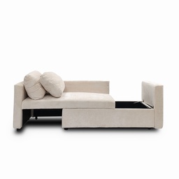 [ED-2159BE / MSSB34107] Mobel 2 Seater Sofabed, Beige - 62.9 In. x 27.9 In. x 32.2 In. (W160 X D71 X H82 cm)