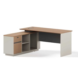 [ED-2140WDBEGR / MOF34109] Mobel Office Desk With 1 Drawer, Wood/Beige/Gray - 55.1 In. x 59.0 In. x 29.5 In. (W140 X D150 X H75 cm)