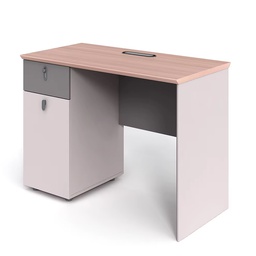 [ED-2142WDBEGR / MOF34111] Mobel Office Desk With 1 Drawer, Wood/Beige/Gray - 47.2 In. x 23.6 In. x 29.5 In. (W120 X D60 X H75 cm)