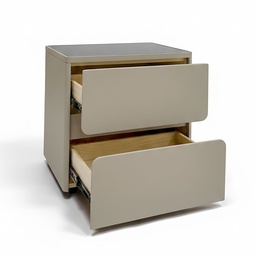 [ED-2243BE / MN34115] Mobel Nightstand, Beige - 20.0 In. x 15.7 In. x 19.6 In. (W51 X D40 X H50 cm)