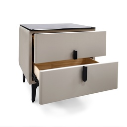 [ED-2247BE / MN34120] Mobel Nightstand, Beige - 18.8 In. x 15.7 In. x 13.7 In. (W48 X D40 X H35 cm)