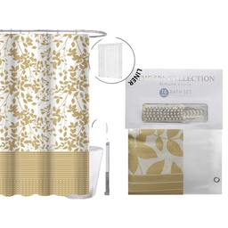 [711-1458224] Spa Collection Print Shower Curtain Set 14pc