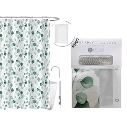 [711-1458225] Spa Collection Print Shower Curtain Set 14pc