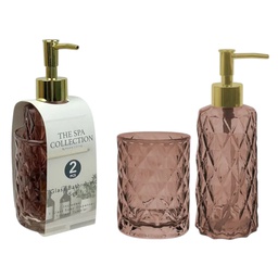 [734-1453128] Spa Collection 2pc Glass Bath Accessory Set