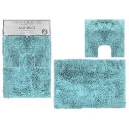 [736-1454532] Spa Collection 2pc Bath Mat Set, Aqua