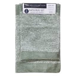 [736-1456950] Spa Collection Gemini 2pc Microfiber Bath Mat Set, Sage