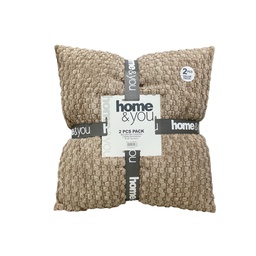 [730-1461976] Home &amp; You Throw Pillow Set 18x18 Dark Beige
