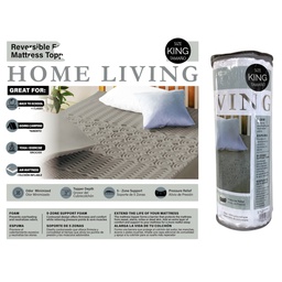 [720-1447366] Home Living Reversibe Foam Mattress Topper King, Gray
