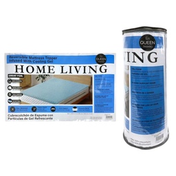[720-1456540] Home Living Reversibe Foam Mattress Topper Queen, Blue