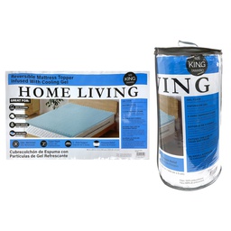 [720-1456541] Home Living Reversibe Foam Mattress Topper King, Blue