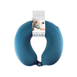 [730-1442608] Toskana Collection Memory Foam Neck Pillow, Blue/ Dark Grey