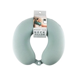 [730-1442606] Toskana Collection Memory Foam Neck Pillow, Green/ Light Grey