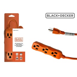[973-BDE9720073] Black &amp; Decker 3-Outlet Indoor Extension Cord 9 Ft., Orange