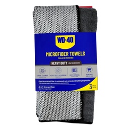 [L40202] WD-40 Microfiber Towels 2-in-1 250g, 13x13 In. Gray 3-pack