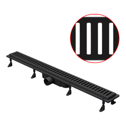 [P0383-PSDB-06K70-SA8303-GA8] Bahit Shower Drain Grid (SS 304-ABS) 80x6x1.5cm Black