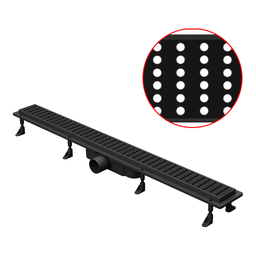 [P0383-PSDB-06K70-SA8303-GB8] Bahit Shower Drain Grid (SS 304-ABS) 80x6x1.5cm Black