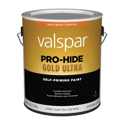 [028.0067000.007 / 0000Z8600-16] ****Valspar Pro-Hide Gold Ultra Latex Semi-Gloss Exterior House Paint, Super One-Coat White, 1 Gal.