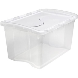 [19148006] Sterilite Hinged Lid Storage Tote 48 Qt Clear