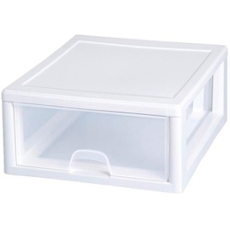 [23018006] Sterilite 16 Quart Stackable Storage Drawer 14 x 6 x 17 In, White