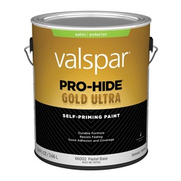 [028.0066002.007] Valspar Pro-Hide Gold Ultra Latex Satin Exterior House Paint, Pastel Base, 1 Gal.