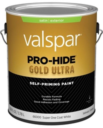 [028.0066000.007 / 0000Z8500-16] ****Valspar Pro-Hide Gold Ultra Latex Satin Exterior House Paint, Super One-Coat White, 1 Gal.