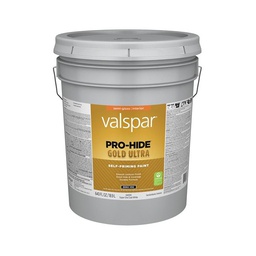 [028.0064000.008 / 0000Z8389-20] Valspar Pro-Hide Gold Ultra Zero VOC Latex Semi-Gloss Interior Wall Paint, Super One-Coat White, 5 Gal.