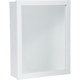 [W231] Zenith Framed Medicine Cabinet Single Mirror Surface/Recess Mount 16 In. W x 22 In. H x 5 In. D, White