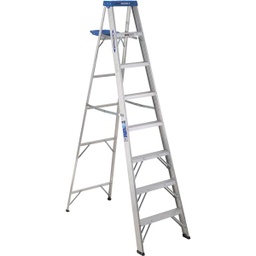 [368] Werner 8 Ft. Aluminum Step Ladder with 250 Lb. Load Capacity Type I Ladder Rating